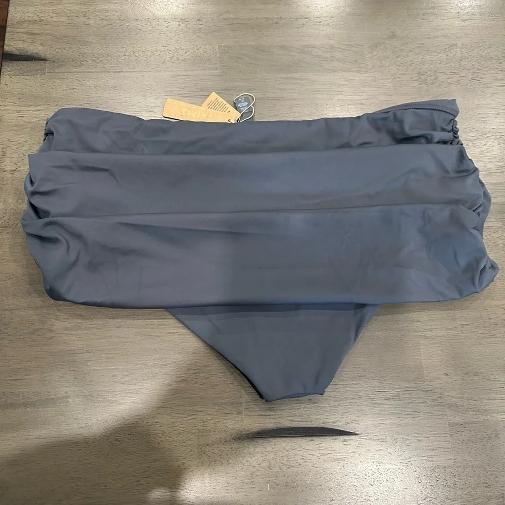 Skims Shaping Swim Foldover Skirt Bikini Bottom Gunmetal Size 3X & XS
